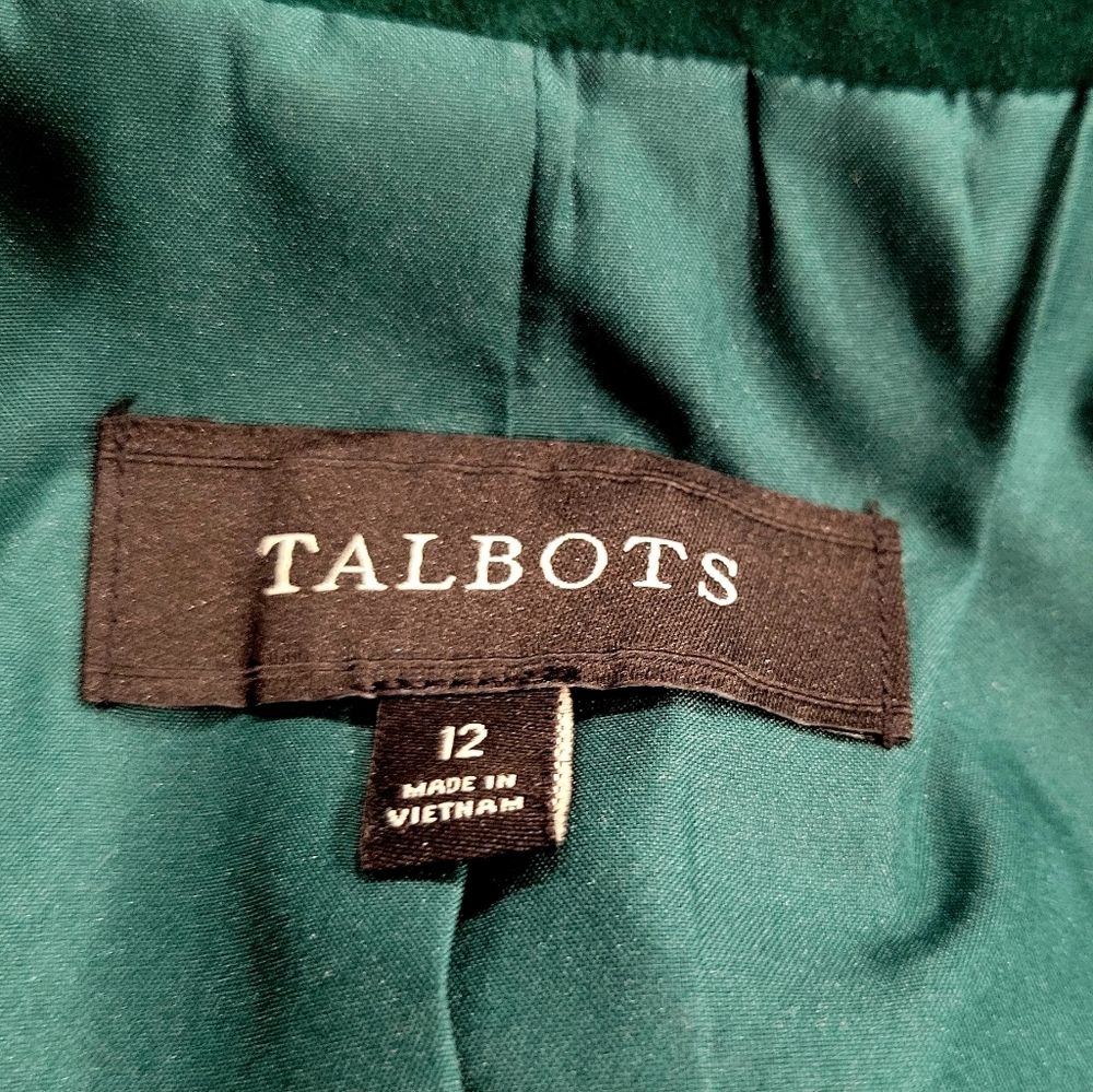 Talbots Emerald Green Velvet Women's Blazer | Size 12 - Picture 4 of 5